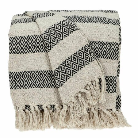 BACK2BASICS 52 x 67 in. Rosie Transitional Woven Handloom Throw - Beige BA2634414